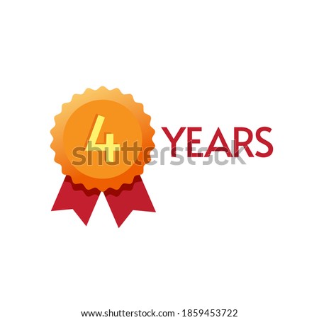 4 years anniversary icon badge vector flat symbol