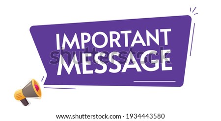 Important message caution vector icon notification or loud warning attention announcement from megaphone loudspeaker bubble speech flat cartoon illustration