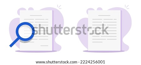 Document investigation  icon vector review graphic illustrated, file legal inspection, compliance policy research check, evidence proof search, quality source information expertise