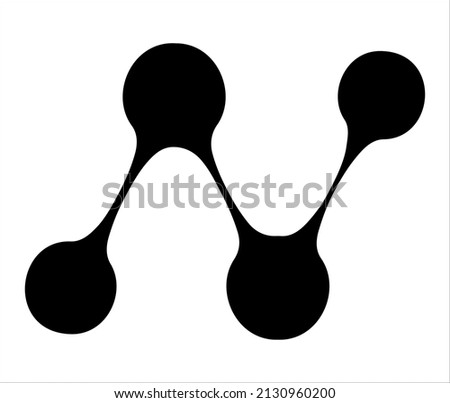 Linked neurons icon. Letter N logo isolated on white background. Circles linked together with lines Foto stock © 