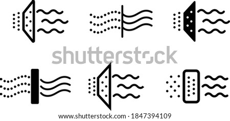 Air filter icon set. Solid Particle Filter set. air filter effect black symbol vector .Trend style. Vector stock