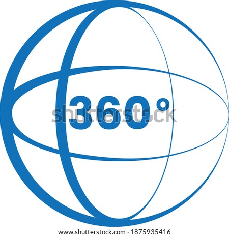 360 degrees view sign, globe line icon, outline vector logo illustration, linear pictogram isolated on white background. 