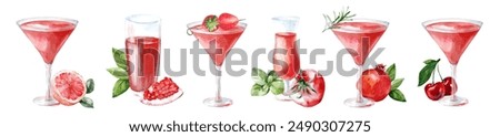 Similar – Image, Stock Photo Delicious red cocktail and barman tools on table