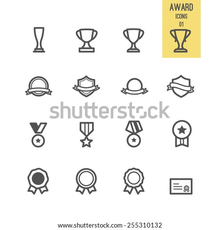 Set of award icon. Vector illustration.