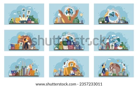 Climate change. Save the planet. Vector illustration Our collective efforts csave planet from challenges global warming By embracing renewable resources, we cmake positive impact on climate change