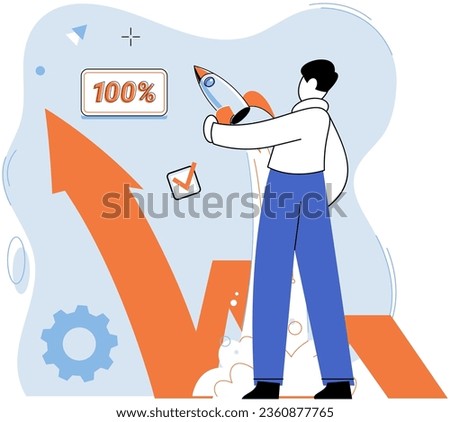 Successful project launch. Vector illustration. Project launch management, anchor keeping project aligned with its goals A project launch, exciting expedition into realm of possibilities A successful