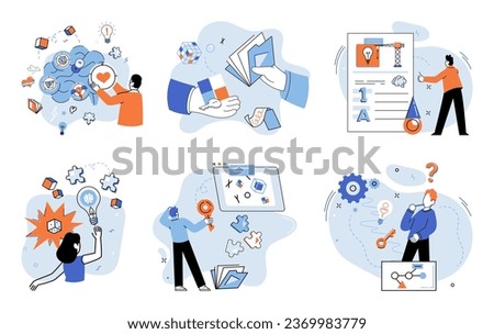 Logical thinking. Vector illustration. It is art reasoning and using sound judgment to navigate complexities life Logical thinking is metaphorical journey through corridors mind
