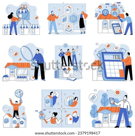 Local business. Vector illustration. Consumerism drives demand for products and services, stimulating economic activity Assistance from local businesses supports individuals and organizations