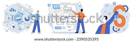 Analysis tool. Business intelligence. Vector illustration Search engine optimization enhances online visibility Planning is essential for effective project management Vectors are used for scalable