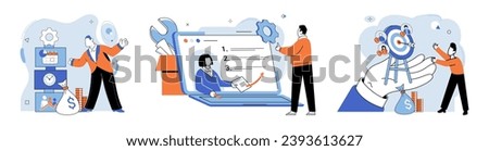 Business development. Vector illustration. Diverse groups bring fresh perspectives and ideas to table Finance courses equip individuals with valuable financial knowledge Banking institutions offer