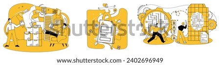 Data analytics vector illustration. Financial insights are treasures unearthed by analytical archaeologists data Technology and analytics dance together, orchestrating symphony business success