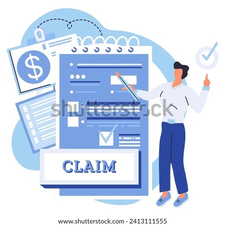 Claim application vector illustration. The checklist ensures you dont miss any important details The loan application form can be lengthy document A complete application is essential for approval