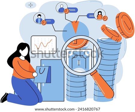 Business development. Vector illustration. Finance is essential for global economy Banking institutions play critical role in economic stability Marketing strategies influence consumer behavior