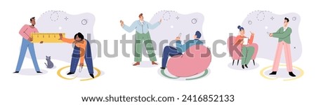 Social distance vector illustration. Social distancing measures aim to prevent spread disease Isolation is preventive measure to protect public health Social distance metaphorically represents