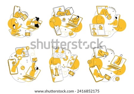 Cooperative work vector illustration. Professional cooperation turns challenges into stepping stones for collective achievement Corporate success is symphony orchestrated by harmonious unity