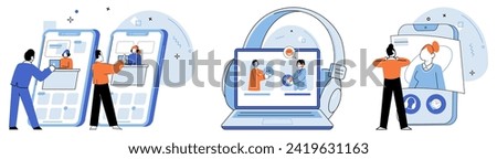 Support service. Vector illustration. The customer service representative assists customers with their inquiries Online messaging facilitates quick and convenient assistance The support team is always