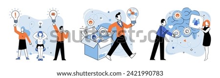 Similar – Image, Stock Photo Funny woman with compass near eye