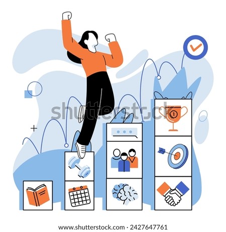 Strategic planning. Vector illustration. Organized implementation strategies leads to success An efficient organization is built on solid planning system Project management plays critical role