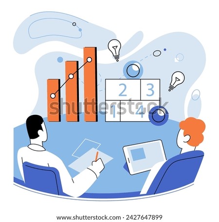 Strategic planning. Vector illustration. Project management plays critical role in achieving strategic goals Celebrating achievements is important for maintaining motivation Strategic planning