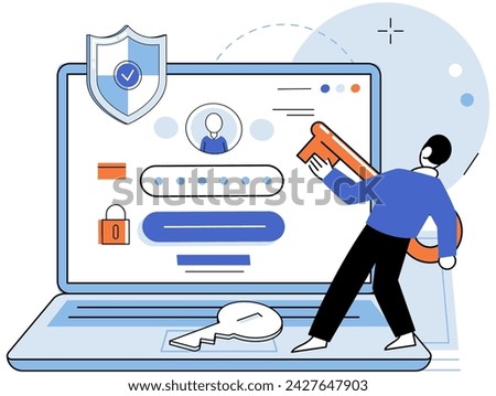 Account login. Vector illustration. Designing intuitive user interface enhances login experience for users Technology advancements contribute to evolution secure login systems A robust security system