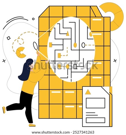 Data science vector illustration. In landscape information, data science is compass navigating futuristic terrain Reports echo wisdom distilled from vast sea data through innovative analytics