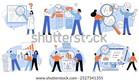 Competitors analysis vector illustration. Planning, architect, designs blueprint for success, taking into account moves competitors Plan, blueprint, ensures every step aligns with keen understanding