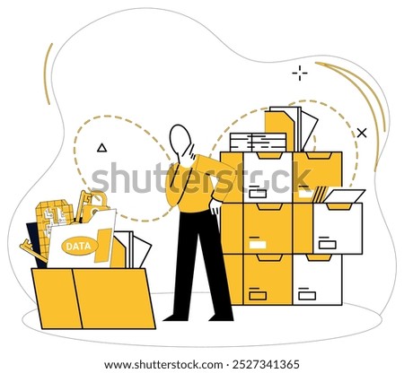 Data science vector illustration. Analytics is secret sauce transforms raw data into strategic intelligence Statisticians become vibrant storytellers in hands adept data science professionals