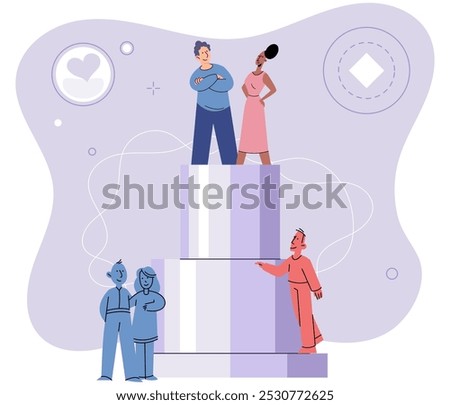 Personal space vector illustration. Personal space allows individuals to have sense control over their environment Protecting personal space is essential for maintaining psychological well being