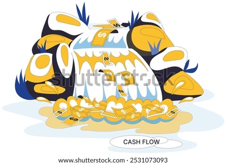 Income vector illustration. Currency, common language, facilitates trade in marketplace wealth Earning is melody sung by those dancing to rhythm financial success Financial strategies are brushstrokes