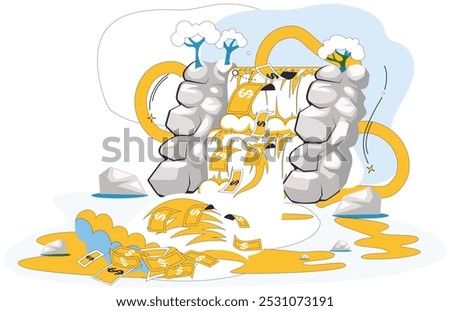 Income vector illustration. Income conceptually weaves fabric economic progress and prosperity Earning is heartbeat in rhythm individuals financial health Revenue streams are tributaries feeding