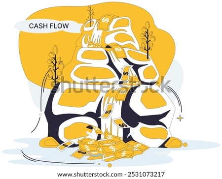 Income vector illustration. Wealth, like constellation stars, illuminates darkness financial uncertainty Saving is art preserving resources for mural future financial opportunities