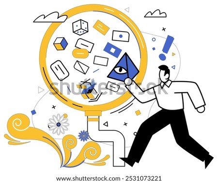 Product development vector illustration. Innovation is architect drawing blueprints for castle product development Planning is compass guiding expedition through uncharted territories creativity