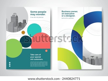 Template vector design for Brochure, AnnualReport, Magazine, Poster, Corporate Presentation, Portfolio, Flyer, infographic, layout modern with blue color size A4, Front and back, Easy to use and edit.