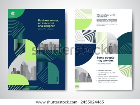 Template vector design for Brochure, AnnualReport, Magazine, Poster, Corporate Presentation, Portfolio, Flyer, infographic, layout modern with blue color size A4, Front and back, Easy to use and edit.