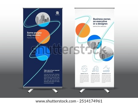 RollUp template vector illustration, Designed for style applied to the expo. Publicity banners, business model vertical.