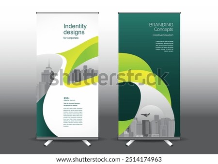 RollUp template vector illustration, Designed for style applied to the expo. Publicity banners, business model vertical.