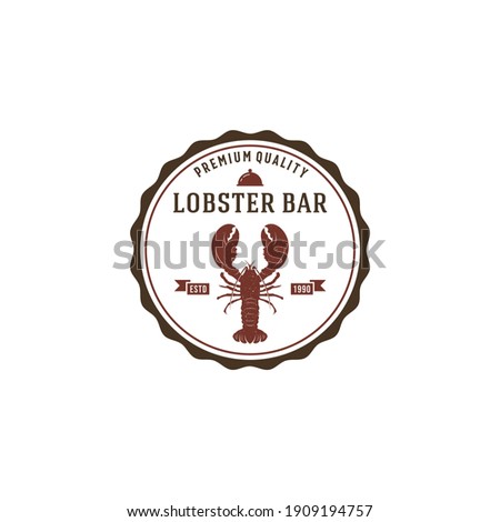 a lobster bar logo complete with a lobster illustration that looks fresh and delicious