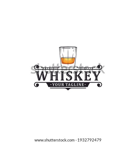 a logo for a whiskey with an illustration of a refreshing glass of beer
