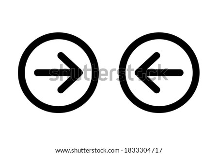 Direction icon right and left with a circle. vector illustration, flat design style. suitable for the web, driving direction, business, etc.