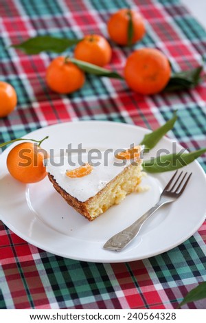Tangerines Cake with Fresh Tangerine