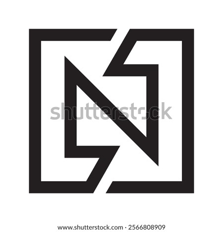 Letter N Bounding Box Canopy Vector Logo Art