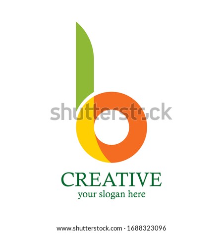 Premium monogram letter B or LO initials logo. Universal symbol icon vector design. Stok fotoğraf © 