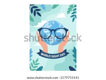 Soft blue background of World Sight Day illustration on healthcare icon element. Vector eps 10. Flat style design.