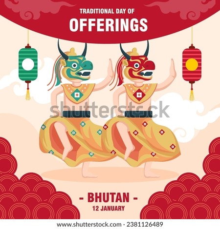 Traditional Day of Offerings Bhutan illustration vector background. Vector eps 10