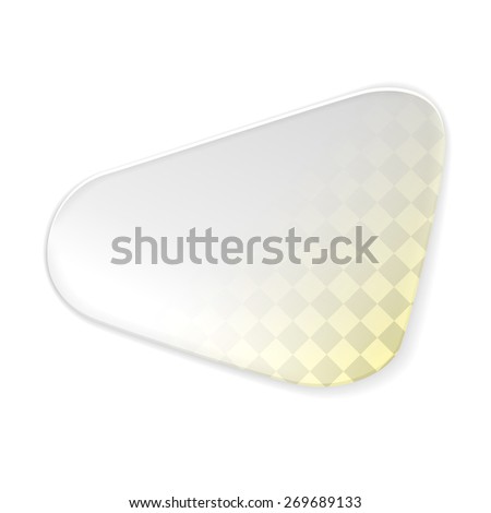 White banner with plaid texture. Banner isolated on white background. Raster copy.