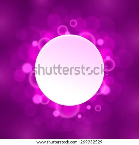Round banner on purple background. Illustration isolated on purple background. Raster copy.