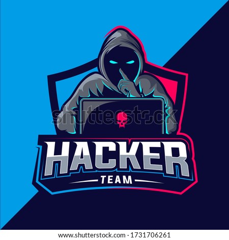 hacker team esport vector logo design