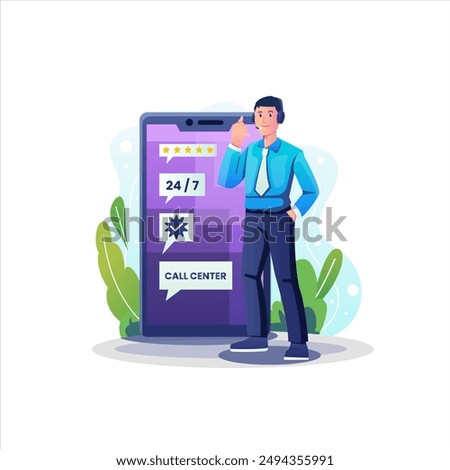 Customer Service Illustration Coin Illustration using modern style vector view