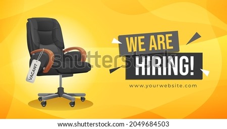 We Are Hiring With Vacant Chair Illustration Job Advertising Banner