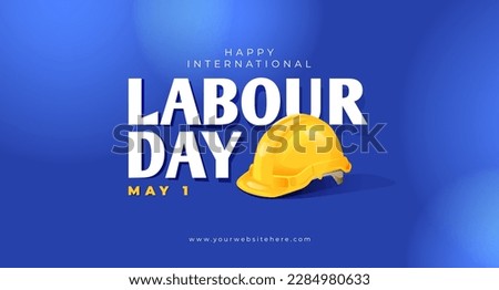 International labour Day May 1 Banner With Safety Helmet Illustration Concept